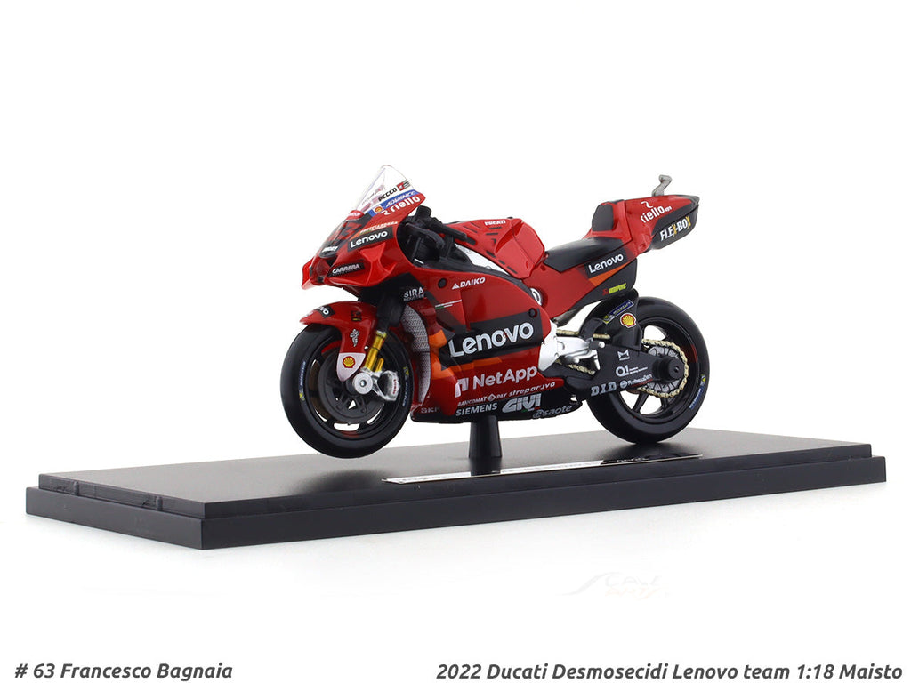 2022 Ducati Desmosecidi Lenovo team with coffee mug 1:18 Maisto diecast scale Model bike collectible