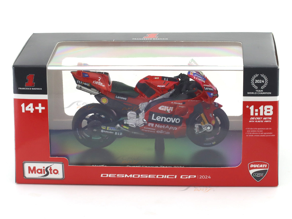 2024 Ducati Desmosedici GP #1 Moto GP Pecco 1:18 Maisto Licensed Diecast Scale Model Bike Collectible