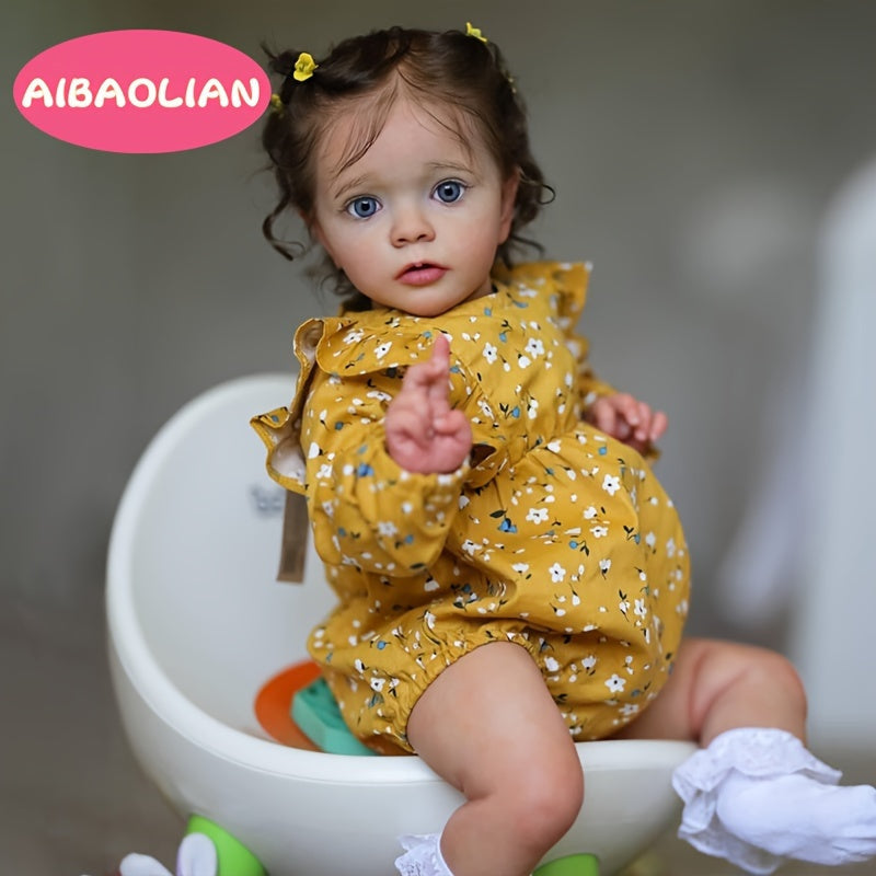 22 Inch Soft Silicone Vinyl Reborn Doll Lifelike Girl Toy Birthday Gift