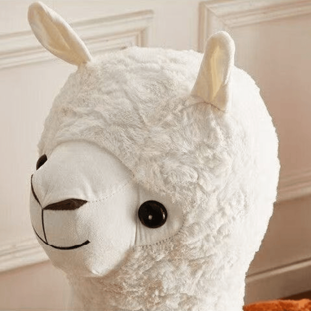 Multi-Purpose Alpaca Fleece Fabric Footstool with Wheels(115cm)