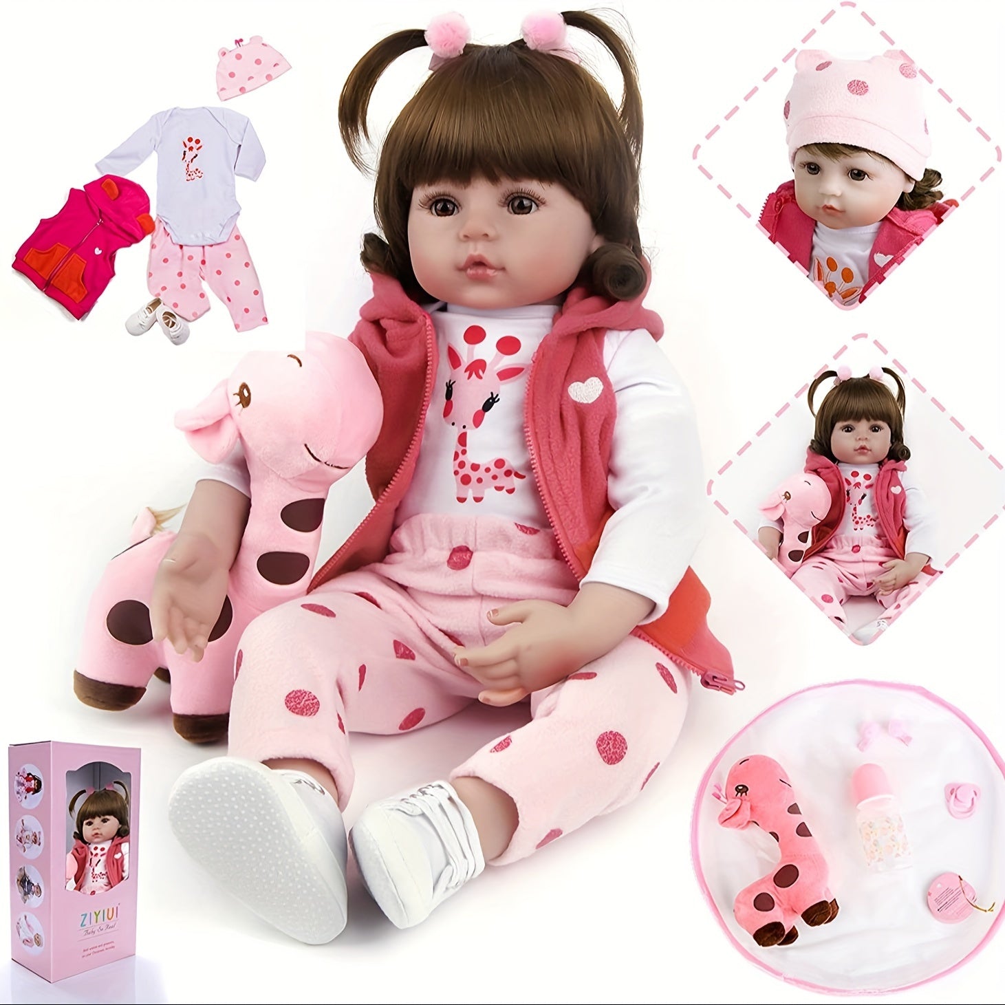 22" Realistic Reborn Baby Doll Soft Vinyl Silicone Toddler Toy