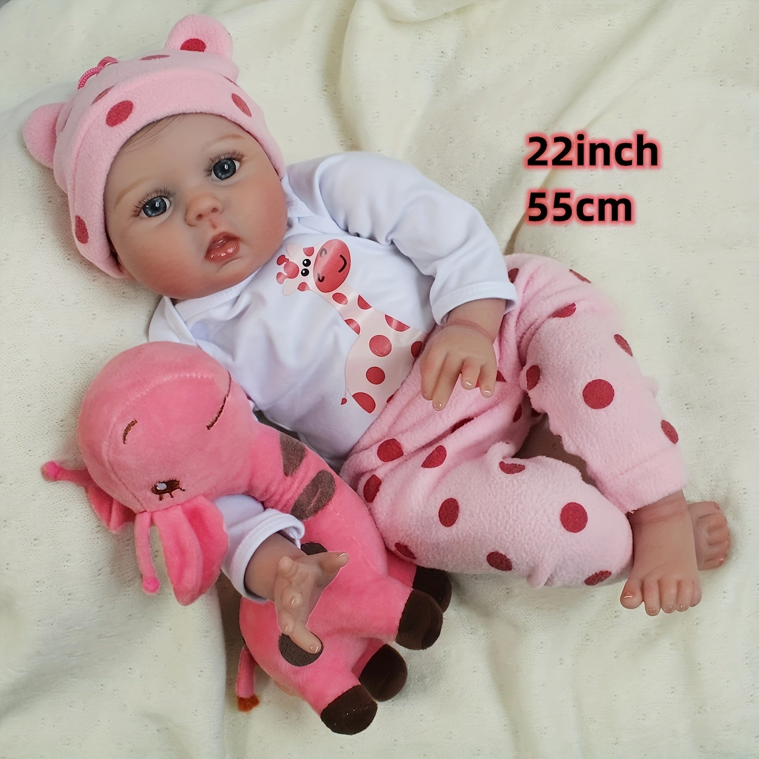 22 Inch Reborn Doll Toy for Kids Collectible Art Doll Lifelike