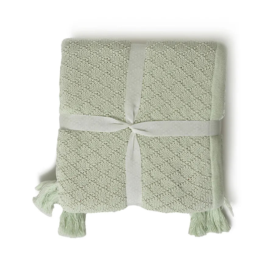 1Pk Cotton/Polyester Knitted-Sherpa Blanket