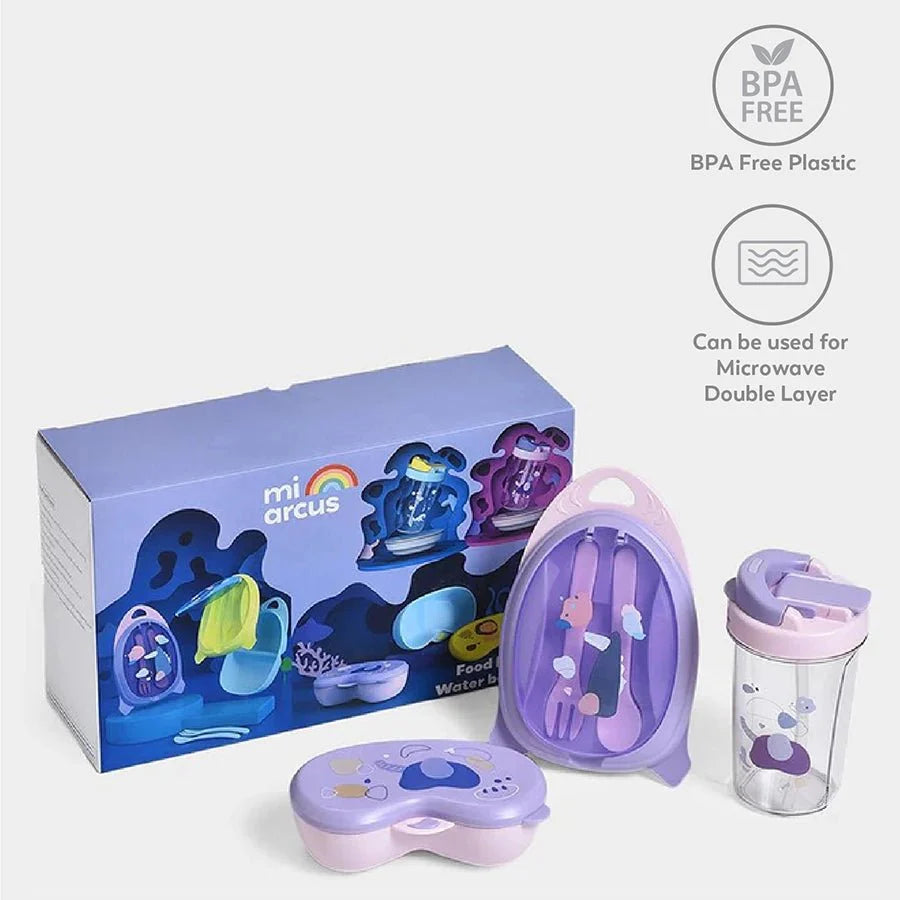 3Pk Pba Free Plastic Pp Food Box & Water Bottle Set