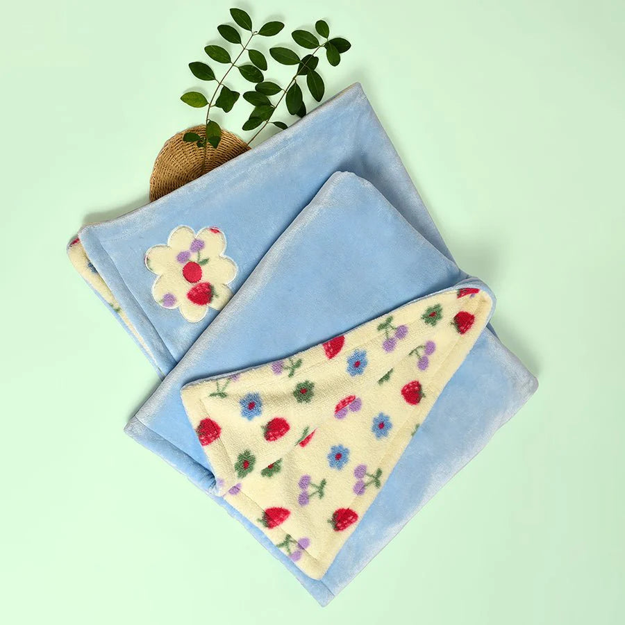 1Pk Polyester Coral/Sherpa Blanket