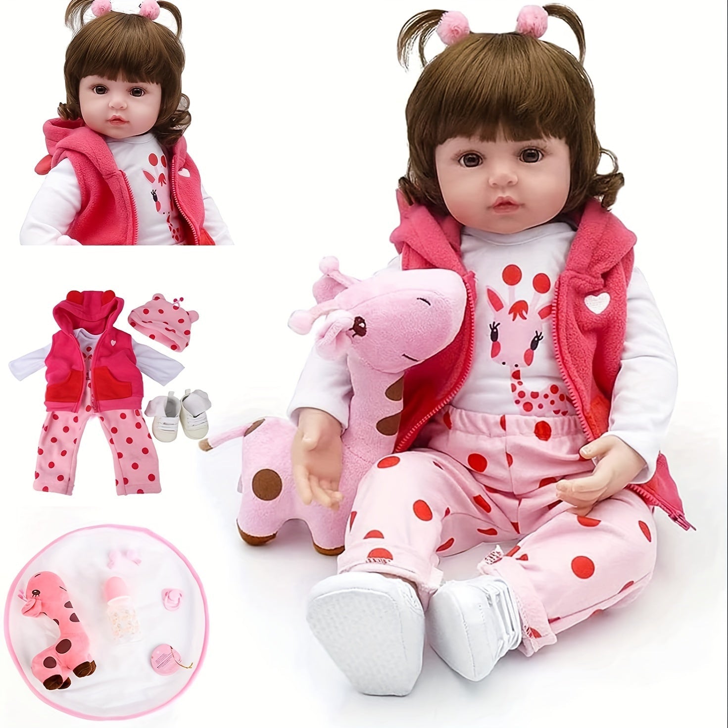 22" Realistic Reborn Baby Doll Soft Vinyl Silicone Toddler Toy