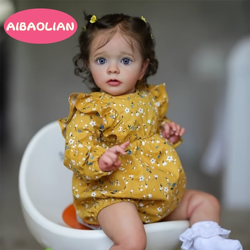 22 Inch Soft Silicone Vinyl Reborn Doll Lifelike Girl Toy Birthday Gift