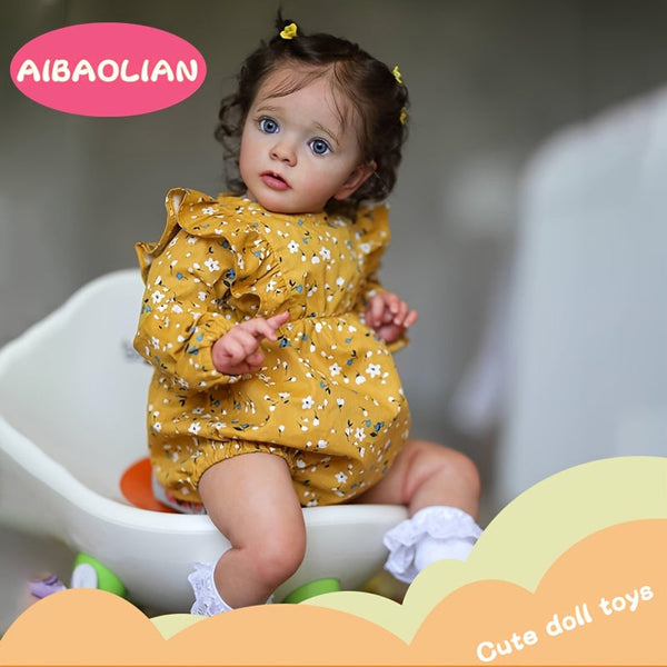 22 Inch Soft Silicone Vinyl Reborn Doll Lifelike Girl Toy Birthday Gift