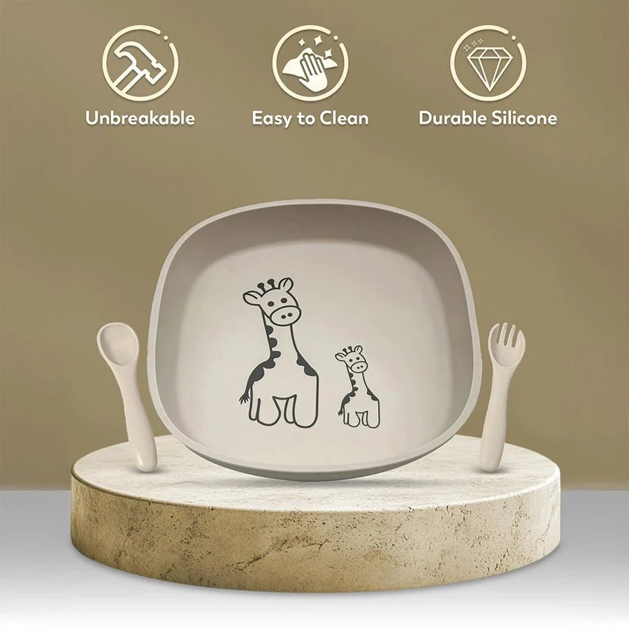 4Pk Silicone Platinum Silicone Dinner Set