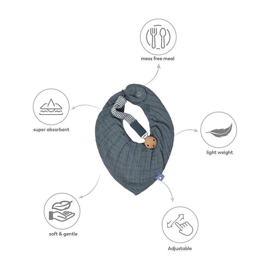 2Pk Cotton Woven - 2L Muslin Bib