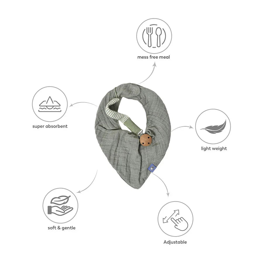 2Pk Cotton Woven - 2L Muslin Bib