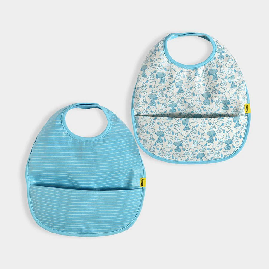 Peanuts™ Feeding Bib Blue Pack of 2