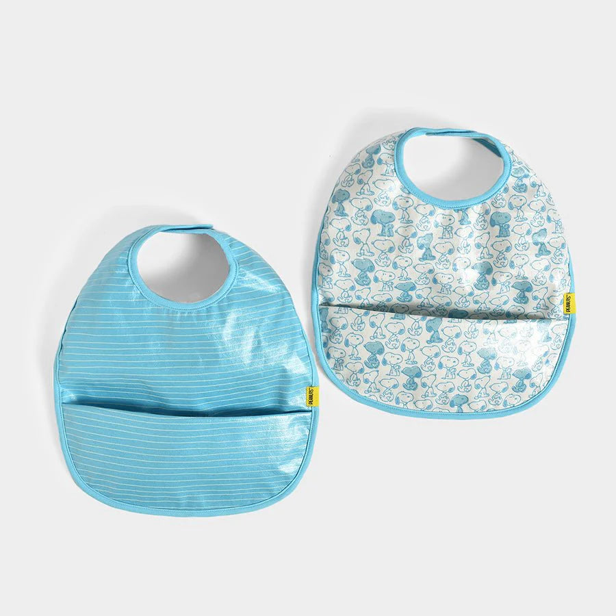 Peanuts™ Feeding Bib Blue Pack of 2