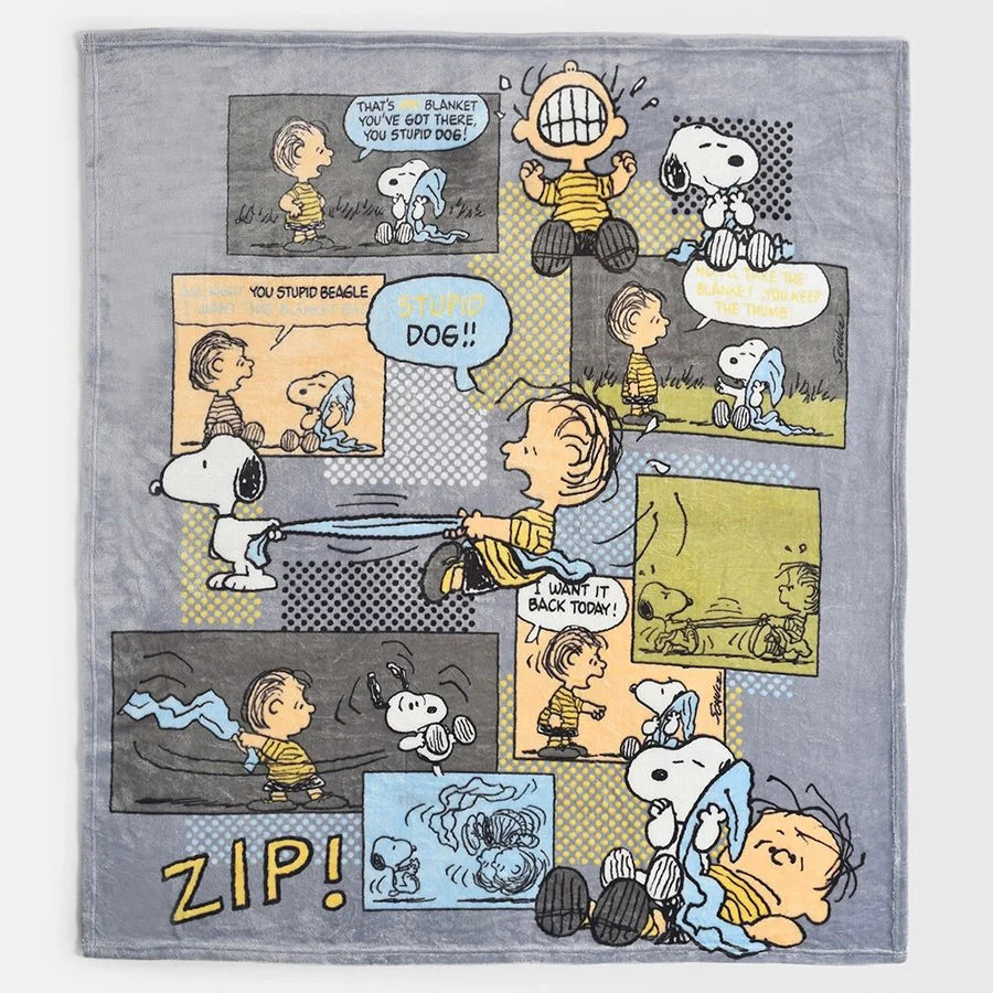 Peanuts™ Flurry Blanket Grey
