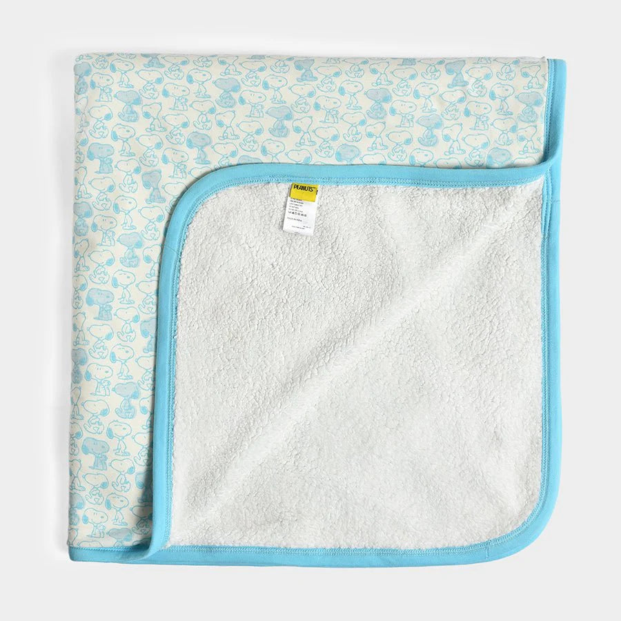 Peanuts™ Snoopy Knitted Sherpa Blanket Blue