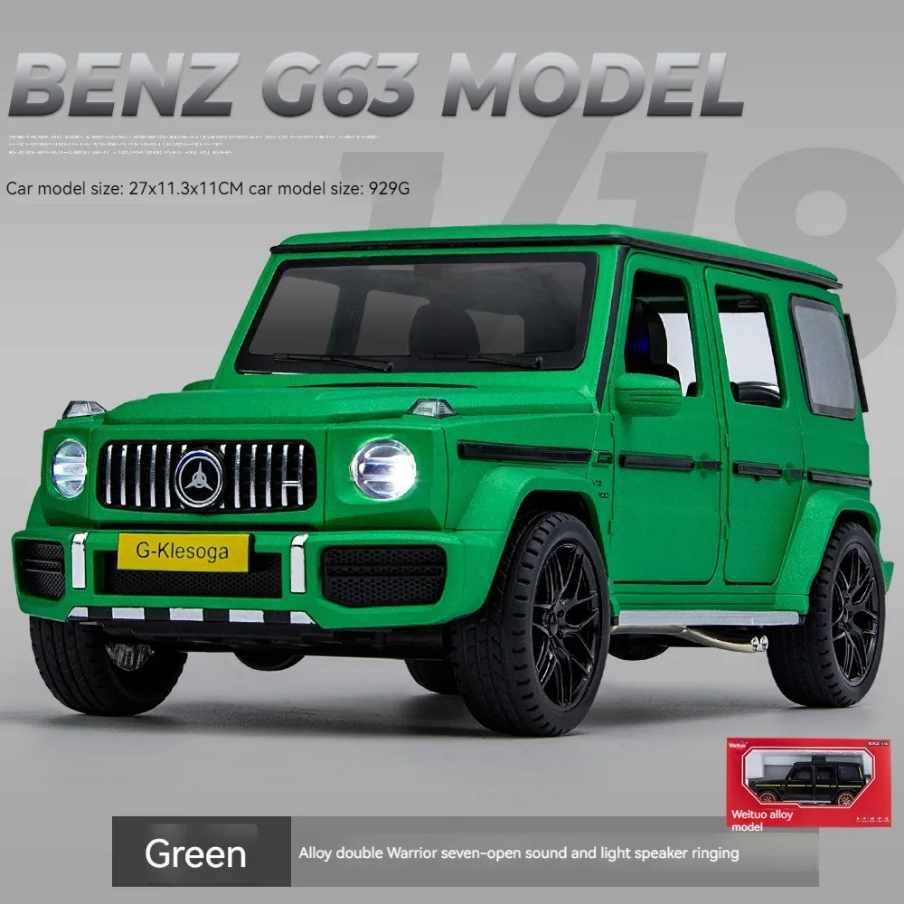 Mercedes Benz G Wagon G63 Metal Diecast Car 1:18 (28x11 cm)