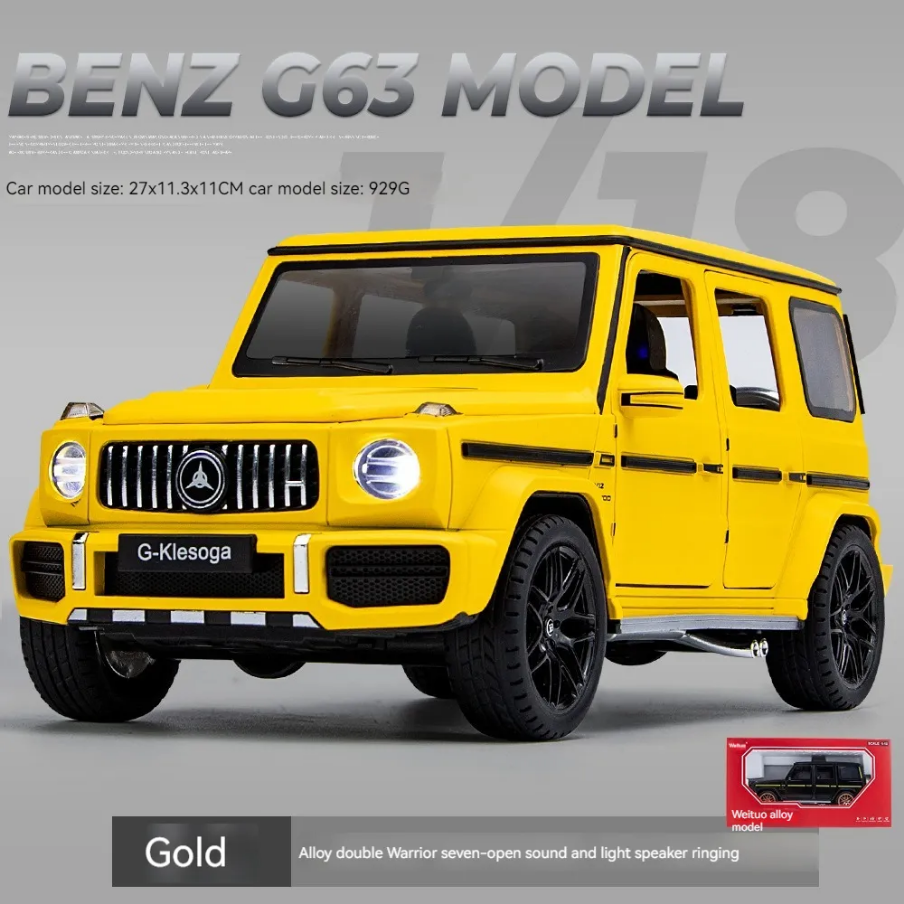 Mercedes Benz G Wagon G63 Metal Diecast Car 1:18 (28x11 cm)