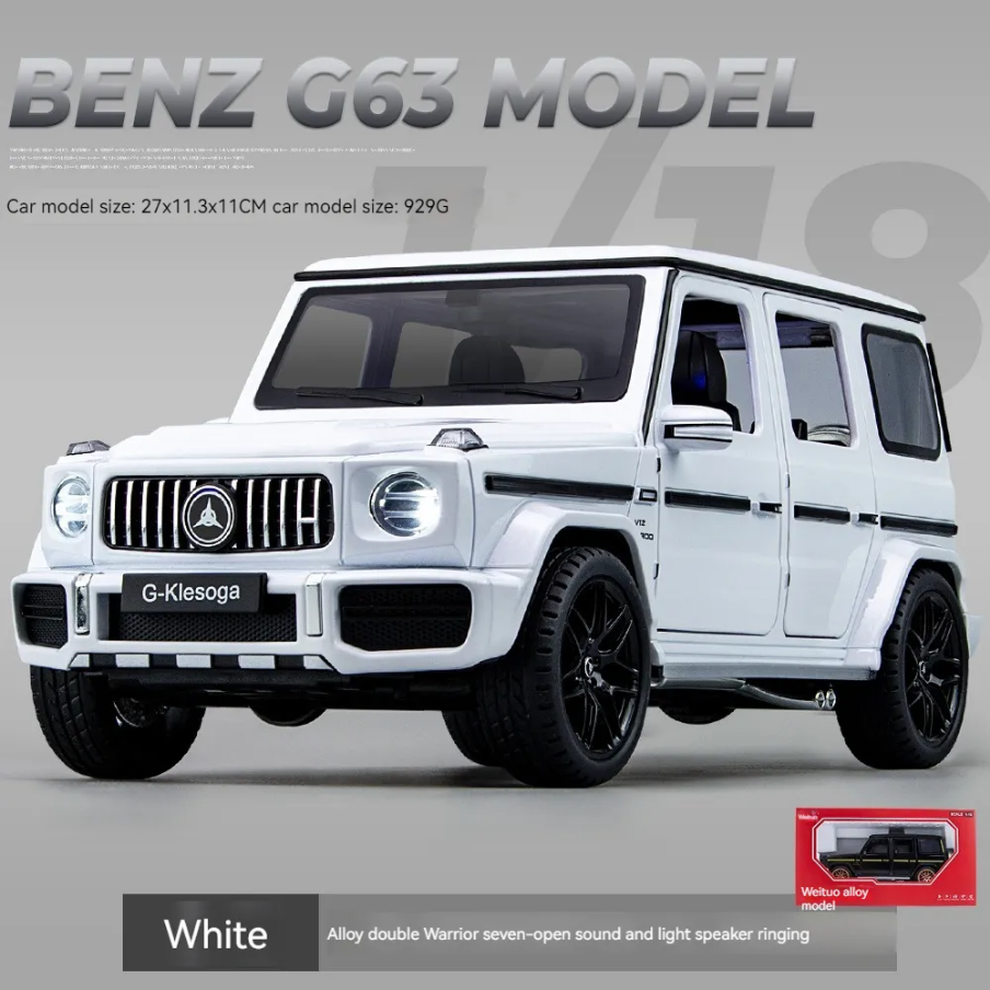 Mercedes Benz G Wagon G63 Metal Diecast Car 1:18 (28x11 cm)
